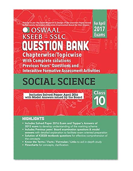 Book Cover Oswaal KSEEB SSLC Question Bank with Complete Solution & Interactive Formative Assessment Activities For Class10 Social Science