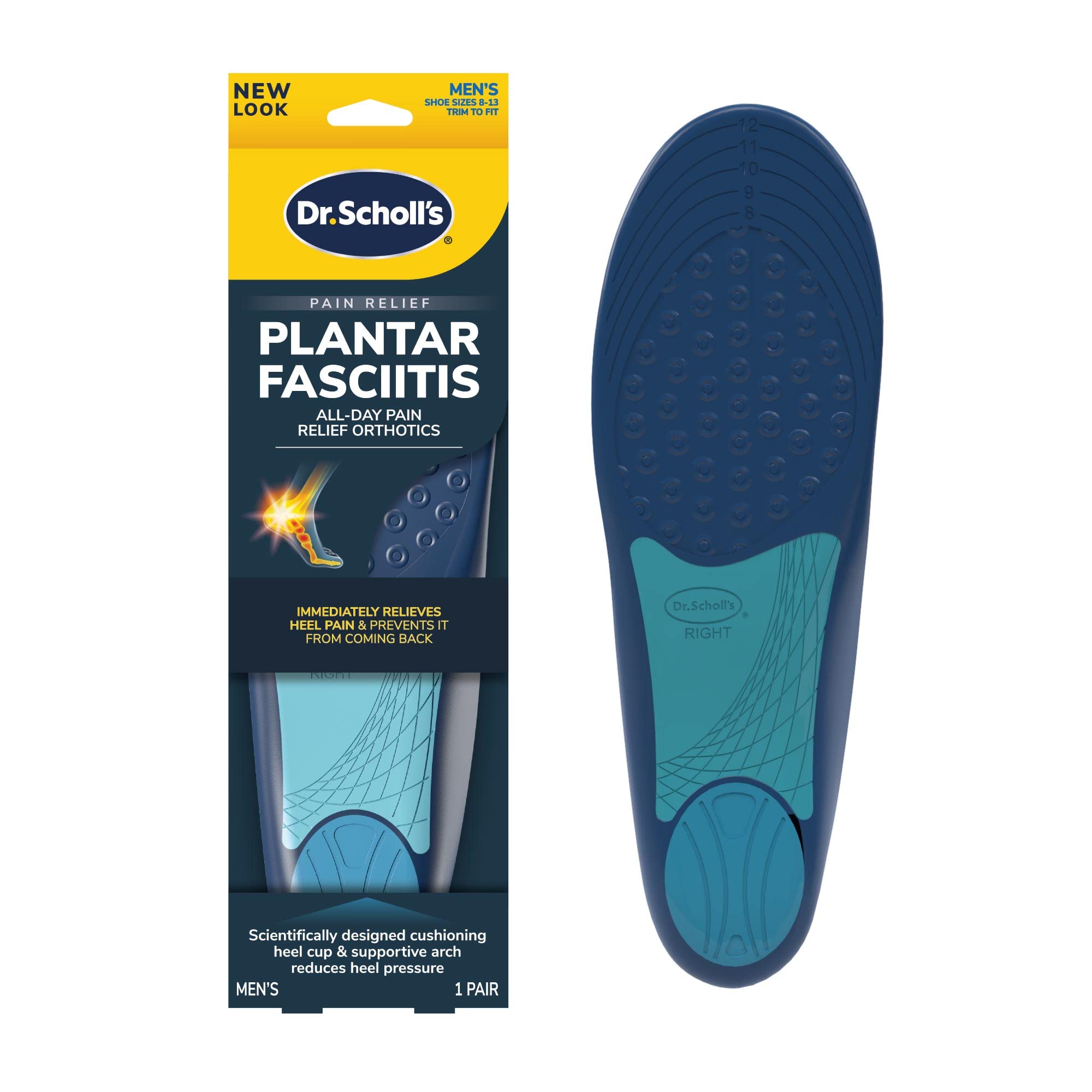 Book Cover Dr. Scholl’s Plantar Fasciitis Pain Relief Orthotics for Men's Trim to Fit: 8-13 Men's Size 8-13 1 Pair (Pack of 1)