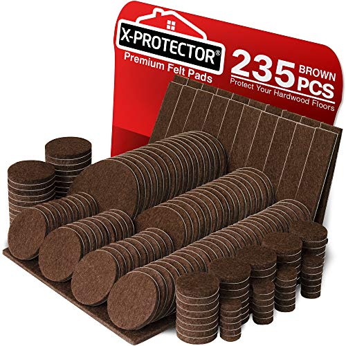 Book Cover X-PROTECTOR Premium Giant Pack Furniture Pads 235 Piece! Great Quantity of Felt Pads Furniture Feet with Many Big Sizes â€“ Your Best Wood Floor Protectors. Protect Your Hardwood & Laminate Flooring!