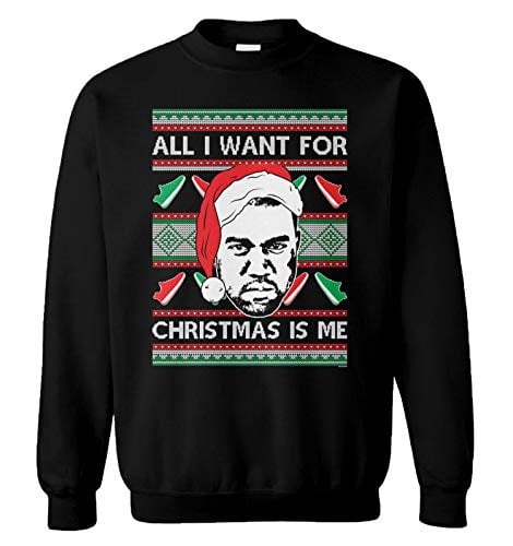 Book Cover Haase Unlimited All I Want for Christmas is Me - Funny Ugly Unisex Crewneck Sweatshirt