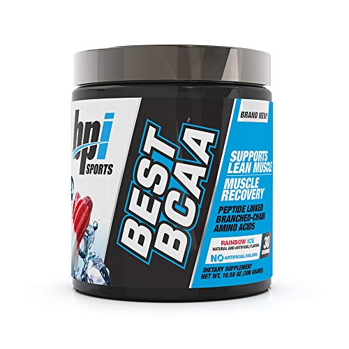 Book Cover BPI Sports Best BCAA - The Building Blocks of Protein and Muscle - Post-Workout Recovery - Weight Loss Support - Rainbow Ice, 30 Servings, 300 g