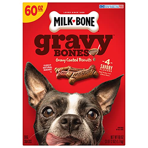 Book Cover Milk-Bone Gravy Bones Dog Treats with Savory Meat Flavors, 60 Ounce (Pack of 3)
