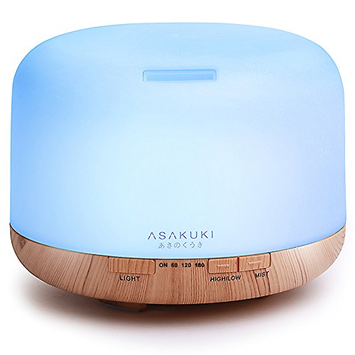 Book Cover ASAKUKI 500ml Premium, Essential Oil Diffuser, 5 in 1 Ultrasonic Aromatherapy Fragrant Oil Humidifier Vaporizer, Timer and Auto-Off Safety Switch