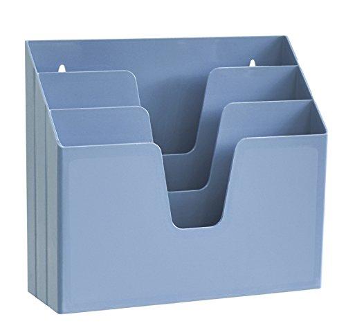 Book Cover Acrimet Horizontal Triple File Folder Organizer (Solid Blue Color)