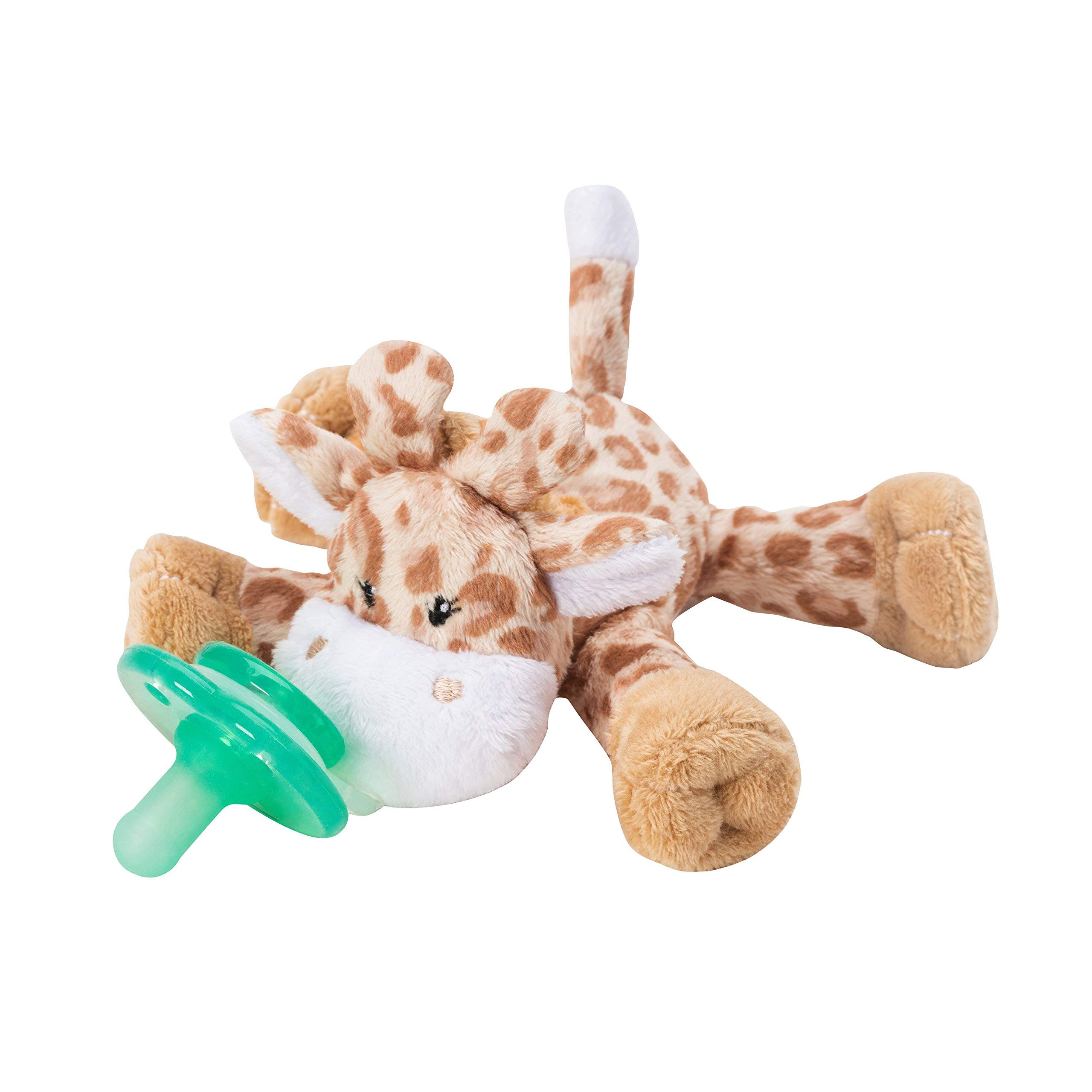 Book Cover Nookums Paci-Plushies Shakies - Pacifier Holder - Adapts to Name Brand Pacifiers, Suitable for All Ages, Plush Toy Includes Detachable Pacifier (Brown Giraffe) Georgie the Giaraffe