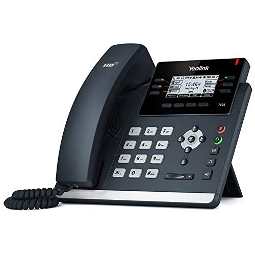 Book Cover Yealink SIP-T42S IP Phone, 12 Lines. 2.7-Inch Graphical Display. Dual-Port Gigabit Ethernet, 802.3af PoE, Power Adapter Not Included