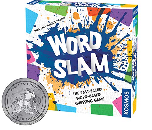 Book Cover Thames and Kosmos 814743012639 Thames & Kosmos Slam Party Family Fun Night | Fast-Paced Word-Based Guessing Game Card, 3+ Players | Ages 12+ |