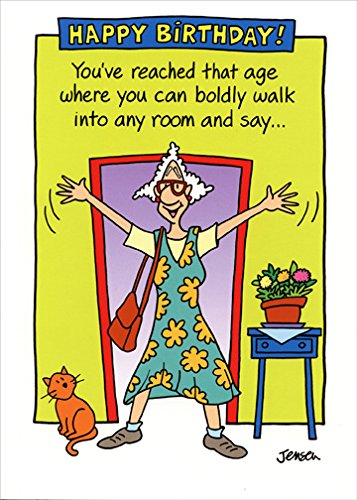 Book Cover Boldly Walk Into Any Room - Oatmeal Studios Funny Feminine Birthday Card