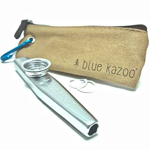 Book Cover The Original Blue Kazoo | Ultralight Aluminum Backpacking Kazoo | Canvas Bag and Carabiner