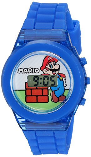 Book Cover Nintendo Boys' Quartz Watch with Plastic Strap, Blue, 17 (Model: GMA3002)