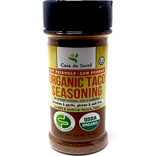 Book Cover Organic Low FODMAP Certified Paleo Seasoning| No Onion No Garlic, Gluten-Free, No Sodium, No Carb, Keto, Kosher, All Natural, Non GMO, Non Irradiated Seasoning- Casa de Sante (Mexican/Taco Seasoning Mix)