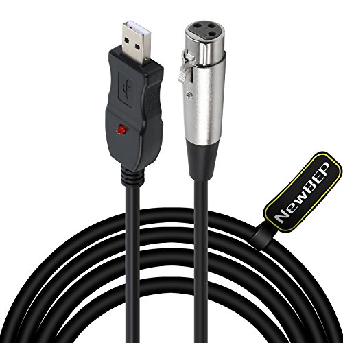 Book Cover NewBEP USB XLR Microphone Cable,10Ft USB Male to XLR Female Mic Link Converter Cable Studio Audio Cable Connector Cords Adapter for Microphones or Recording Karaoke Sing