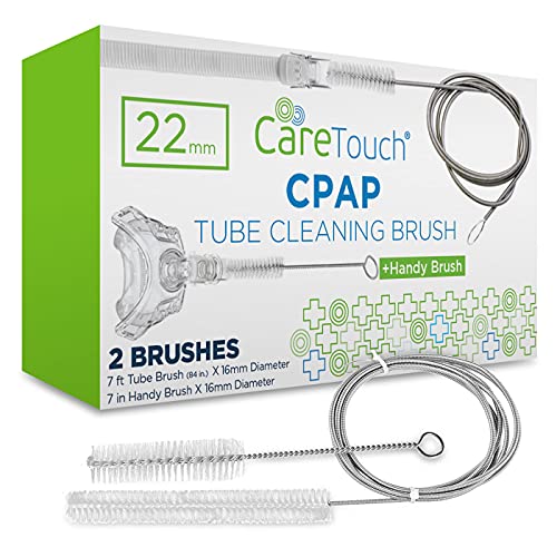 Book Cover Care Touch CPAP Tube Cleaning Brush - Flexible Stainless (7 Feet) Plus Handy Brush (7 Inches) fits Standard 22mm Diameter Tubing
