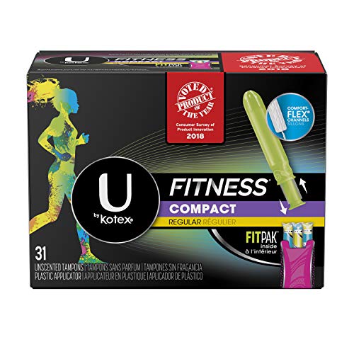 Book Cover U by Kotex Fitness Tampons with FITPAK, Regular Absorbency, Fragrance-Free Tampons, 31 Count