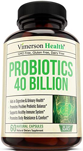 Book Cover Probiotics 40 Billion CFU Supplement. Helps Improve Digestive, Urinary and Immune Health. Promotes Positive Probiotic Balance and Optimal Nutrient Absorption. Boosts Immune System. Gluten Free