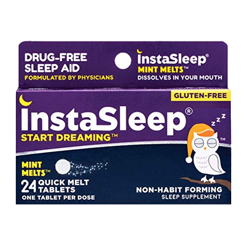 Book Cover InstaSleep Mint Melts | Drug-Free Sleep Aid | Fast Dissolve-in-Mouth Tablets | Non-Habit Forming