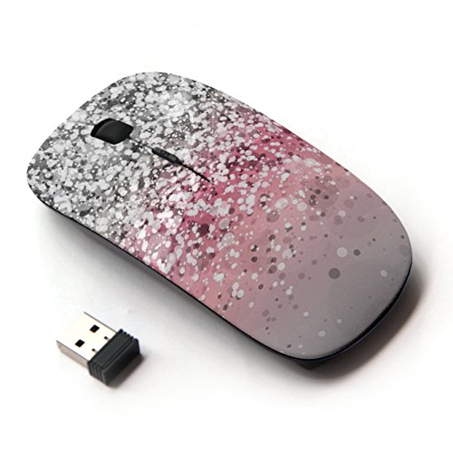 Book Cover KawaiiMouse [ Optical 2.4G Wireless Mouse ] Glitter Silver Pink Grey Shiny Bling