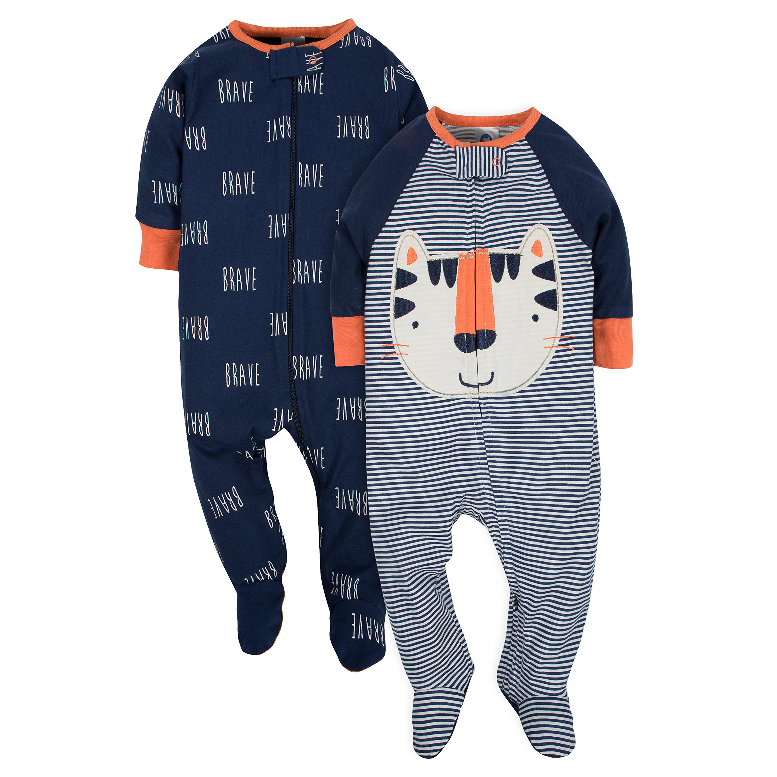 Book Cover Gerber Baby Boys' 2-Pack Sleep 'N Play-Closeout 6-9 Months Happy Tiger