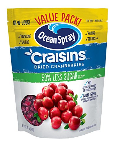 Book Cover Ocean Spray Craisins Dried Cranberries, Reduced Sugar, 20 Ounce Value Pack