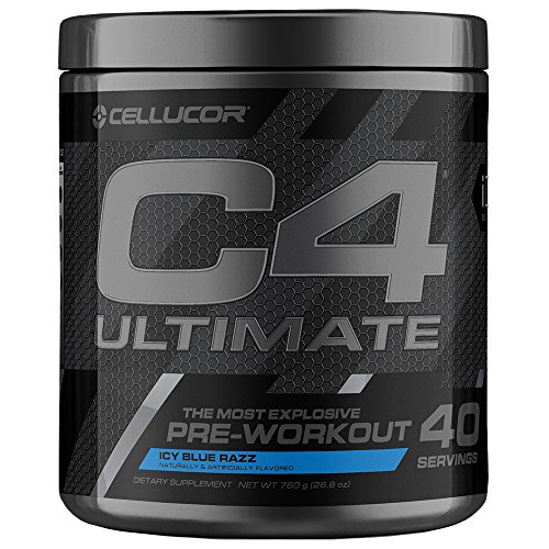 Book Cover Cellucor C4 Ultimate Pre Workout Powder with Beta Alanine, Creatine Nitrate, Nitric Oxide, Citrulline Malate, Energy Drink Mix, ICY Blue Razz, 40 Servings