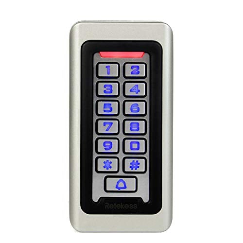 Book Cover retekess Access Control Keypad RFID Stand Alone Keypad Waterproof IP68 Metal Case Single Door Up to 2000 Users 4 Digits for Outdoor Indoor Wiegand