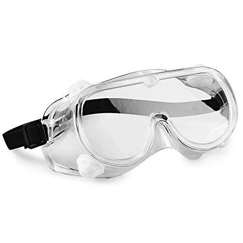 Book Cover hand2mind 6 Inch Clear Safety Glasses, Chemical Splash Safety Goggles, Meets ANSI Z87.1 Safety Standards