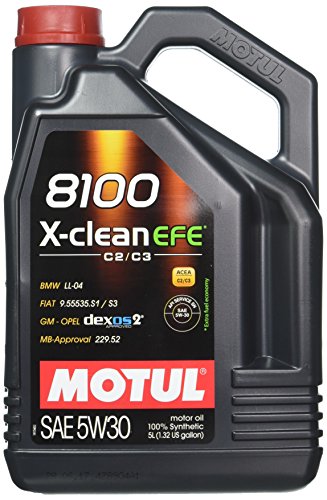 Book Cover Motul 107206/74 engine lubricating oil, 8100 X-Clean Efe C2 / C3, 5W30 5 L