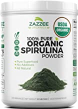 Book Cover Zazzee USDA Organic Spirulina Powder 2.2 Pounds (1 KG), 303 Servings, 100% Pure and Non-Irradiated, Vegan, All-Natural, and Non-GMO, Mess-Free Wide Mouth Container, Fresh Smell and Neutral Taste