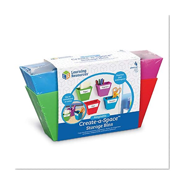 Book Cover Learning Resources Create-a-Space Magnetic Storage Boxes, Bright Colors