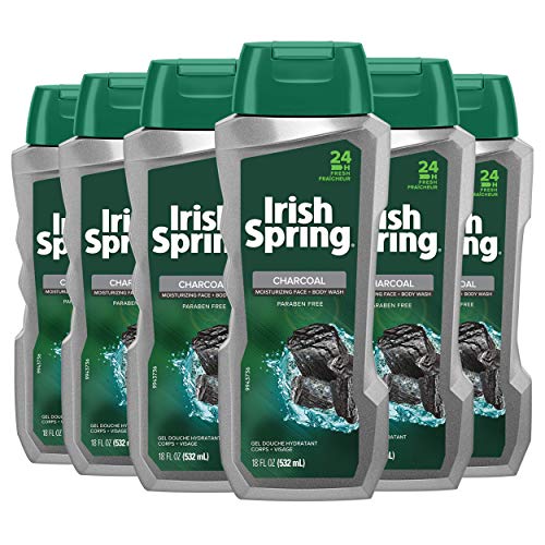 Book Cover Irish Spring Charcoal Men's Body Wash, Pure Fresh - 18 fluid ounce (6 Pack)