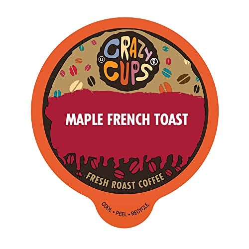 Book Cover Crazy Cups Flavored Coffee, for the Keurig K Cups 2.0 Brewers, Maple French Toast, 22 Count