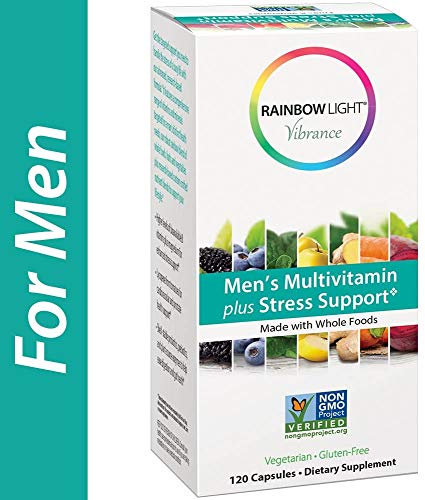 Book Cover Rainbow Light Vibrance Men's Multivitamin Plus Stress Support, Dietary Supplement Made with Whole Foods, Supports Healthy Stress Response, Fortifies the Immune System,120 Count Capsules