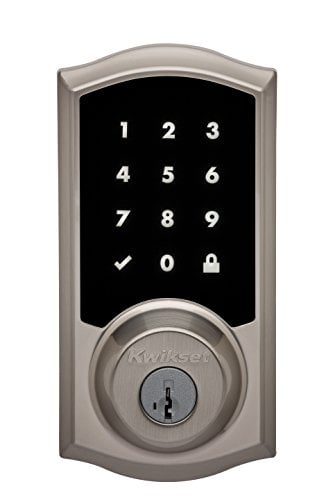 Book Cover Kwikset 99190-001 Premis Traditional Arched Touchscreen Keyless Entry Smart Lock Apple HomeKit Featuring SmartKey Security in Satin Nickel