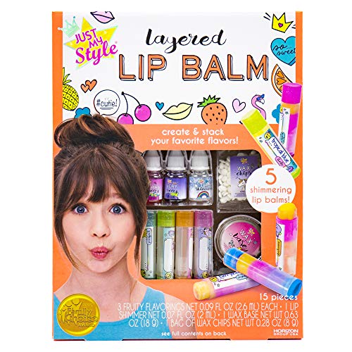 Book Cover Just My Style Layered Lip Balm by Horizon Group USA, DIY 5 Shimmering Lip Balms, Mix Fruity Flavors To Make Your Own Unique Lip Balm. Strawberry, Tropical Fruit & Very Berry