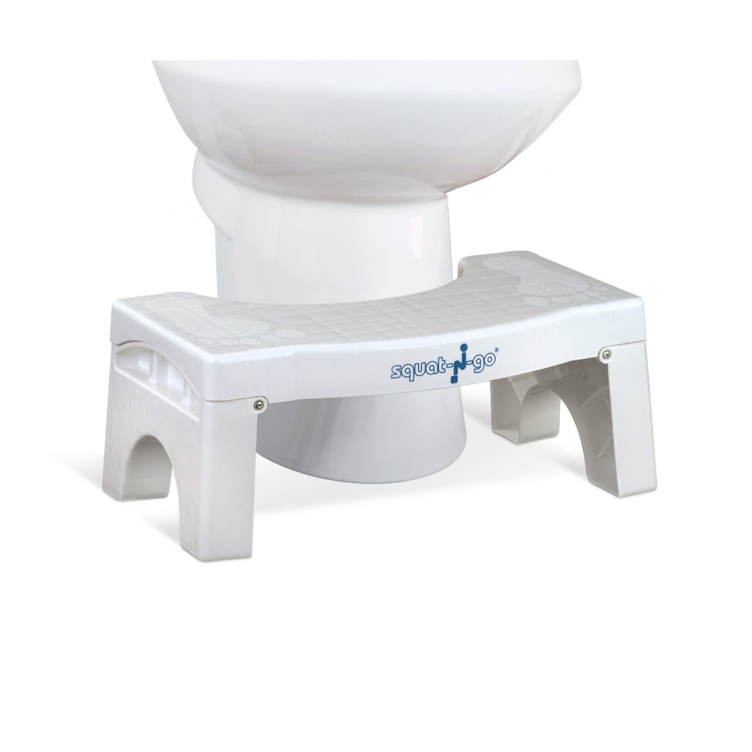 Book Cover Squat N Go Folding Squatting Stool | The Only Foldable Toilet Stool | Convenient and Compact Great for Travel | Fits All Toilets, Folds for Easy Storage, Use in Any Bathroom | White Color |