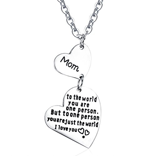 Book Cover UdobuyÂ® The Love Between Mother and Daughter is Forever Heart Charm Necklace Mom Daughter Jewelry Best from Daughter
