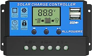 Book Cover ALLPOWERS 20A Solar Charger Controller Solar Panel Battery Intelligent Regulator with USB Port Display 12V/24V