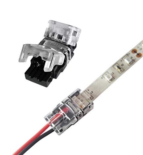 Book Cover Alightings RGB LED Connector for 4Pin 5050 Non-Waterproof LED Strip Lights- Strip to Wire Quick Connection, 20 - 18 AWG Wire No Stripping