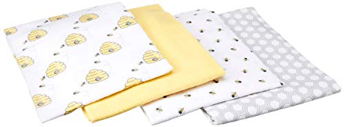 Book Cover Hudson Baby Unisex Baby Cotton Flannel Receiving Blankets, Bee, One Size