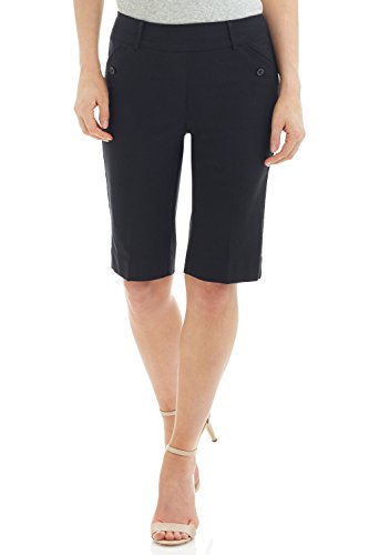 Book Cover Rekucci Women's Ease Into Comfort Modern Pull-On Bermuda Short with Pockets