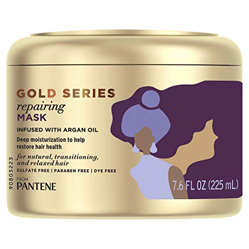 Book Cover Gold Series, Repairing Mask Hair Treatment, Butter CrÃ¨me Hair Treatment, with Argan Oil, from Pantene Pro-V, for Natural and Curly Textured Hair, 7.6 fl oz (Packaging May Vary)