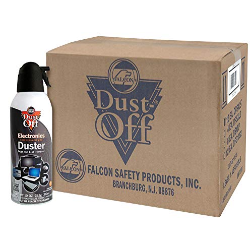 Book Cover Dust-Off Compressed Gas Duster, 10 oz cans, Pack of 12