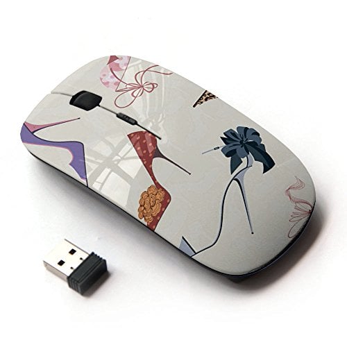 Book Cover KOOLmouse [ Optical 2.4G Wireless Mouse [ Stiletto Fashion Design Shoes Purple ]