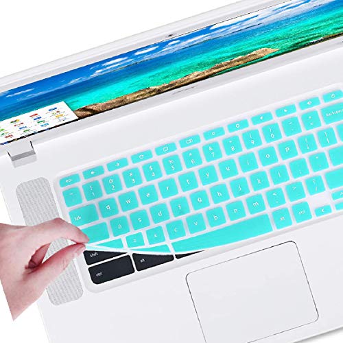 Book Cover Keyboard Cover for Acer Chromebook, FORITO Silicone Keyboard Skin for Acer Chromebook 11 CB3-131 15 CB3-531-C4A5 CB5-132T CB5-571 C910 US Layout (NOT FIT FOR CB3-111 SERIES) (Hot Blue)