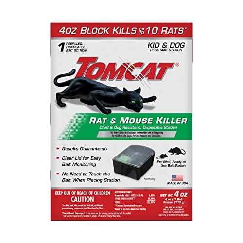 Book Cover Tomcat Rat & Mouse Killer Child & Dog Resistant, Disposable Station, 1 Pre-Filled Ready-To-Use Bait Station