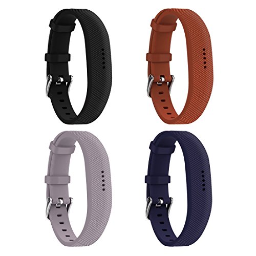 Book Cover Huadea compatible Replacment for Fitbit Flex 2,With Watch Buckle Comfortable Soft Silicone Wristband (4 Pack)