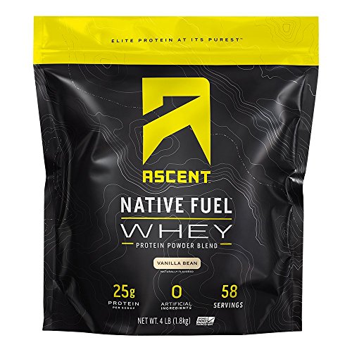 Book Cover Ascent Native Fuel Whey Protein Powder - Vanilla Bean - 4 lbs