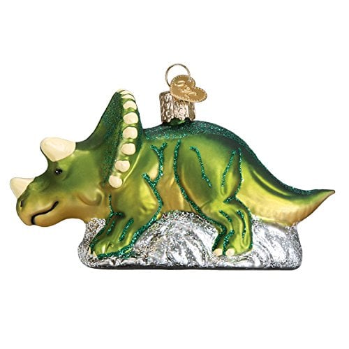 Book Cover Old World Christmas Triceratops Glass Blown Ornaments for Christmas Tree