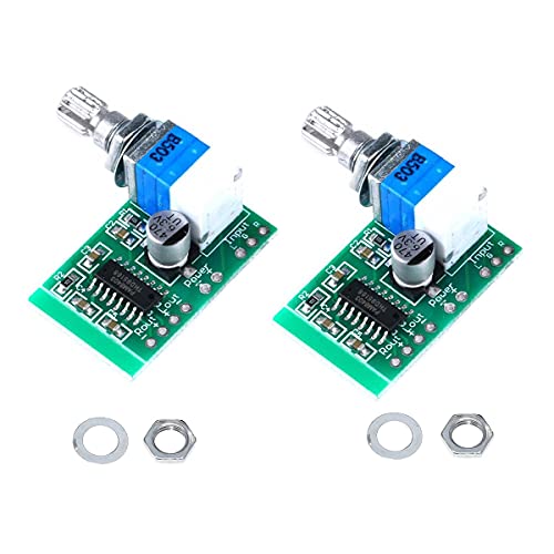 Book Cover Super Mini PAM8403 DC 5V 2 Channel USB Digital Audio Amplifier Board Module 2 3W Volume Control with Potentionmeter Switch Pack of 2