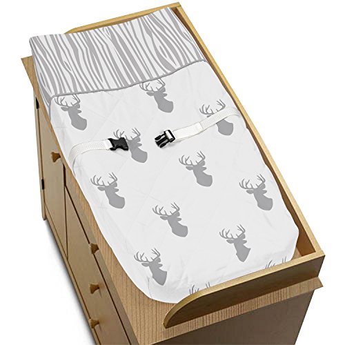 Book Cover Sweet Jojo Designs Grey and White Woodland Deer Boys Baby Changing Pad Cover